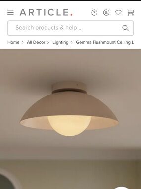 Article Cream Flushmount Dome Ceiling Light